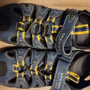 SPERRY Top Sider Lagoon Sandals, Size 4m Leather Upper Bungee